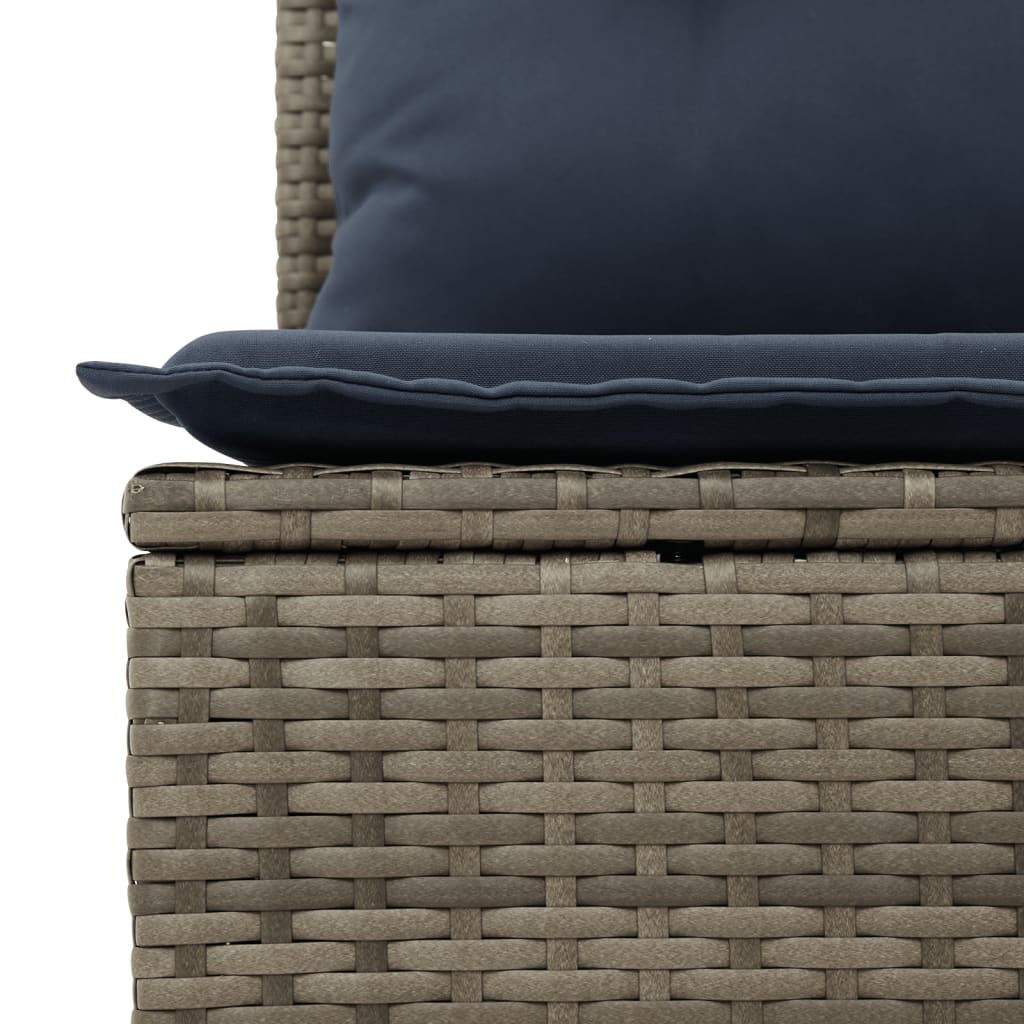 10-Delige Loungeset Met Kussens Poly Rattan Zwart