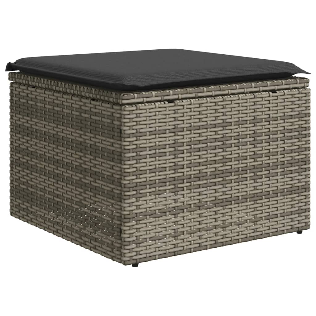 13-Delige Loungeset Met Kussens Poly Rattan Grijs