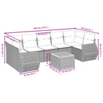 8-Delige Loungeset Met Kussens Poly Rattan Grijs