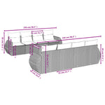 9-Delige Loungeset Met Kussens Poly Rattan Zwart