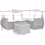 5-Delige Loungeset Met Kussens Poly Rattan Grijs
