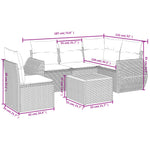 6-Delige Loungeset Met Kussens Poly Rattan Zwart