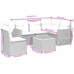 6-Delige Loungeset Met Kussens Poly Rattan Grijs