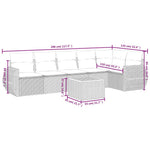 7-Delige Loungeset Met Kussens Poly Rattan Zwart