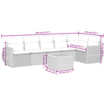 7-Delige Loungeset Met Kussens Poly Rattan Grijs