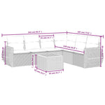 7-Delige Loungeset Met Kussens Poly Rattan Zwart