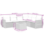 7-Delige Loungeset Met Kussens Poly Rattan Zwart