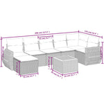 8-Delige Loungeset Met Kussens Poly Rattan Zwart