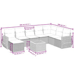 9-Delige Loungeset Met Kussens Poly Rattan Zwart