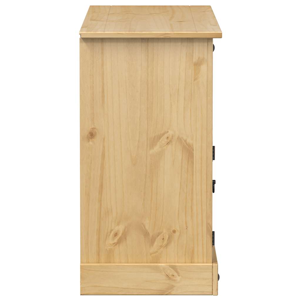 Dressoir Corona 115X40X76 Cm Massief Grenenhout Grijs En Wit