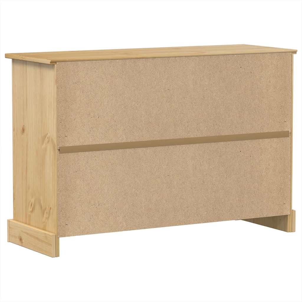 Dressoir Corona 115X40X76 Cm Massief Grenenhout Grijs En Wit