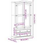 Vitrinekast Corona 99X43X187 Cm Massief Grenenhout