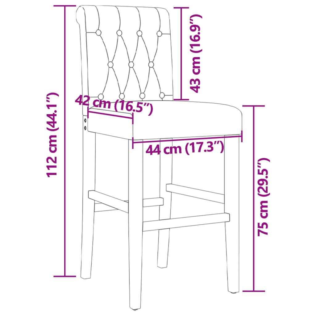 Barstoelen 2 St Massief Rubberhout En Stof