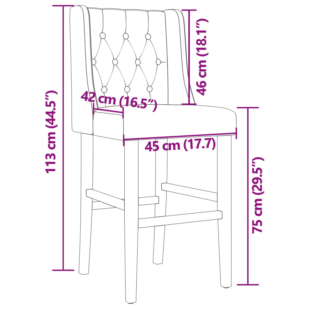 Barstoelen 2 St Massief Rubberhout En Stof