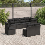 9-Delige Loungeset Met Kussens Poly Rattan