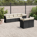 -Delige Loungeset Met Kussens Poly Rattan