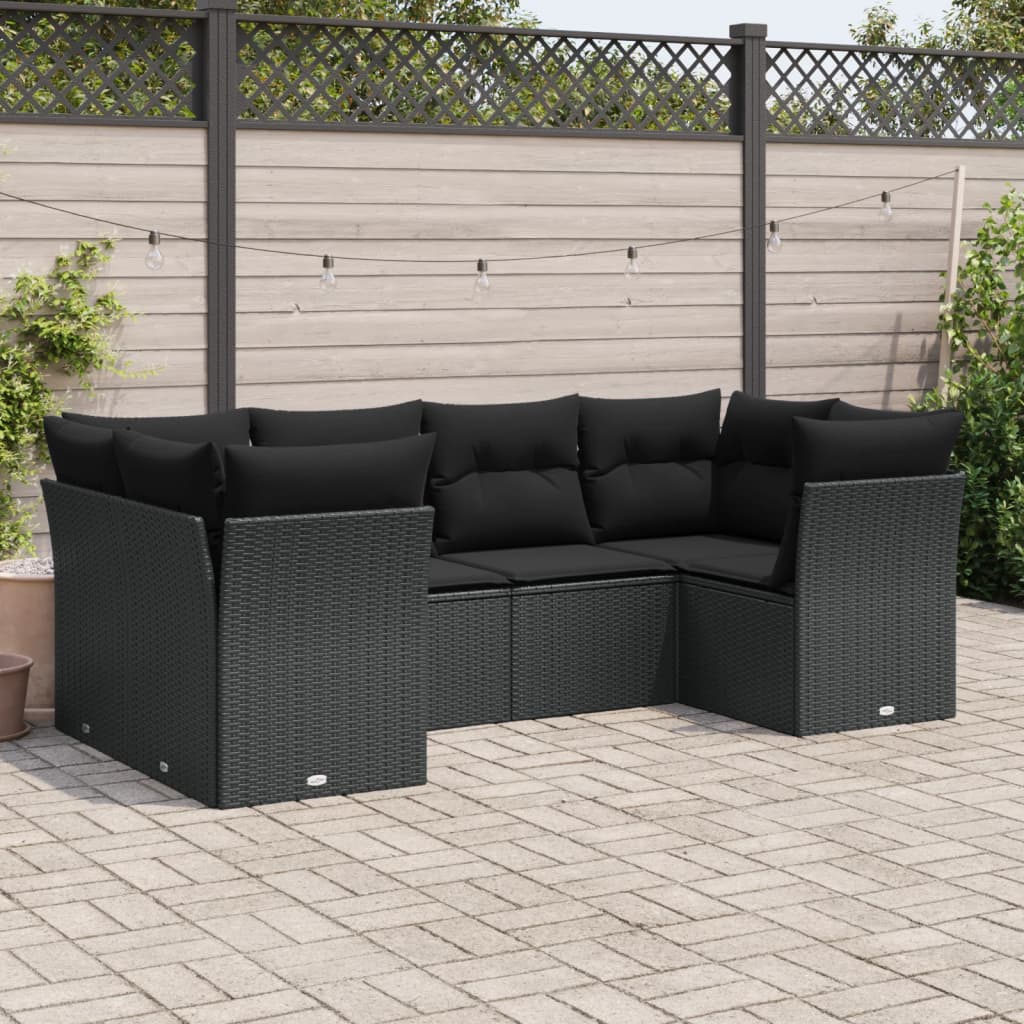 -Delige Loungeset Met Kussens Poly Rattan