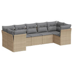 -Delige Loungeset Met Kussens Poly Rattan
