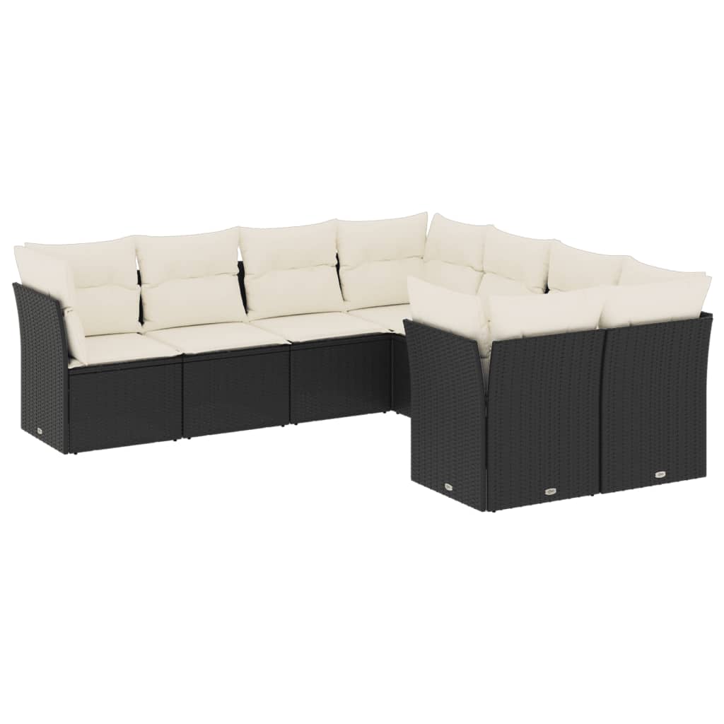 -Delige Loungeset Met Kussens Poly Rattan