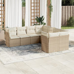 -Delige Loungeset Met Kussens Poly Rattan