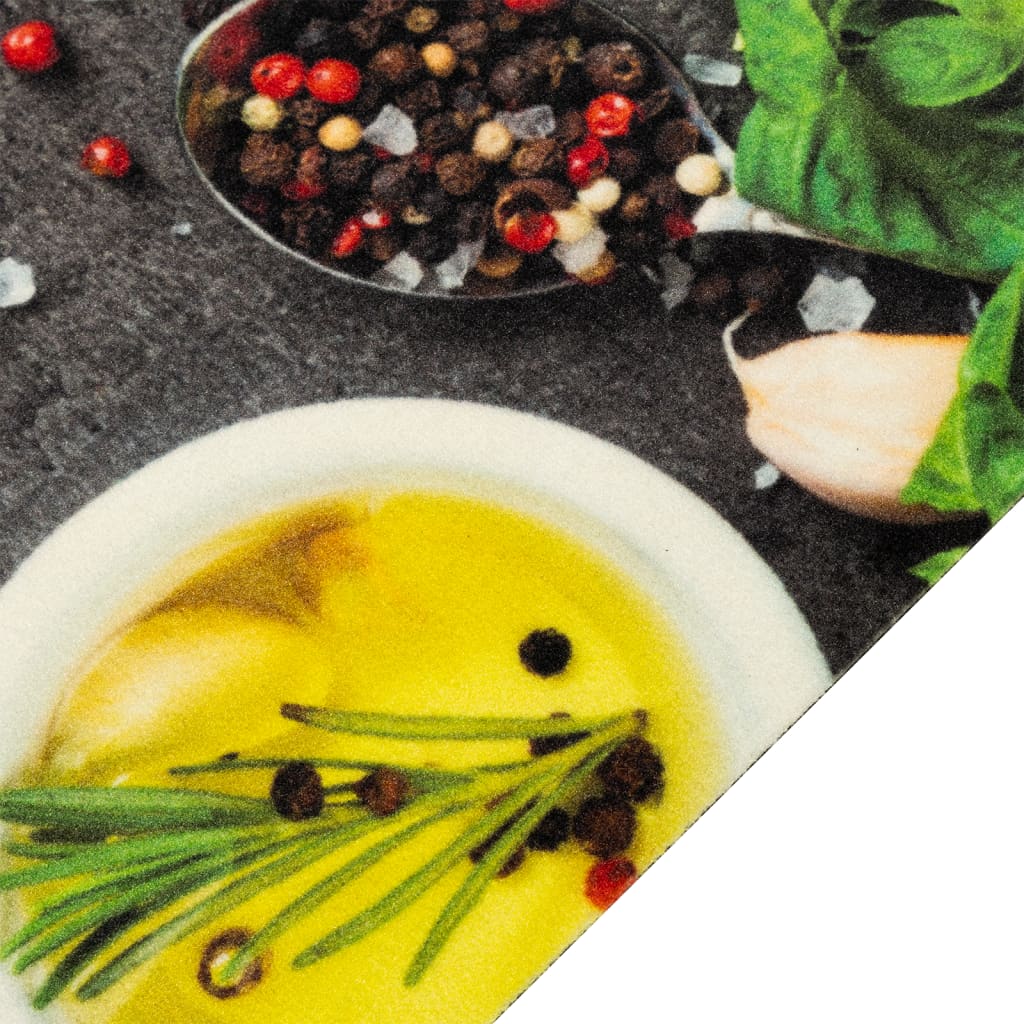 Keukenmat Wasbaar Kruidenprint 60X300 Cm Fluweel