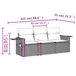 3-Delige Loungeset Met Kussens Poly Rattan Beige