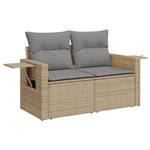 3-Delige Loungeset Met Kussens Poly Rattan Beige