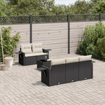 6-Delige Loungeset Met Kussens Poly Rattan Zwart