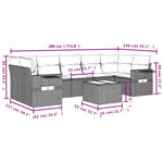 8-Delige Loungeset Met Kussens Poly Rattan Zwart