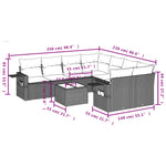 9-Delige Loungeset Met Kussens Poly Rattan Zwart
