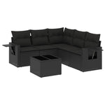 6-Delige Loungeset Met Kussens Poly Rattan Zwart