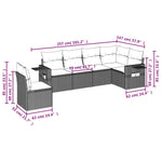 6-Delige Loungeset Met Kussens Poly Rattan Zwart