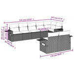 8-Delige Loungeset Met Kussens Poly Rattan Grijs