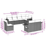 8-Delige Loungeset Met Kussens Poly Rattan Zwart