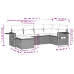 6-Delige Loungeset Met Kussens Poly Rattan Zwart