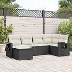 6-Delige Loungeset Met Kussens Poly Rattan Zwart