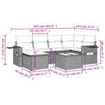7-Delige Loungeset Met Kussens Poly Rattan Zwart
