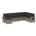 8-Delige Loungeset Met Kussens Poly Rattan Grijs