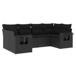 6-Delige Loungeset Met Kussens Poly Rattan Zwart