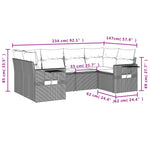 6-Delige Loungeset Met Kussens Poly Rattan Beige