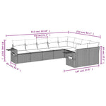 9-Delige Loungeset Met Kussens Poly Rattan Beige
