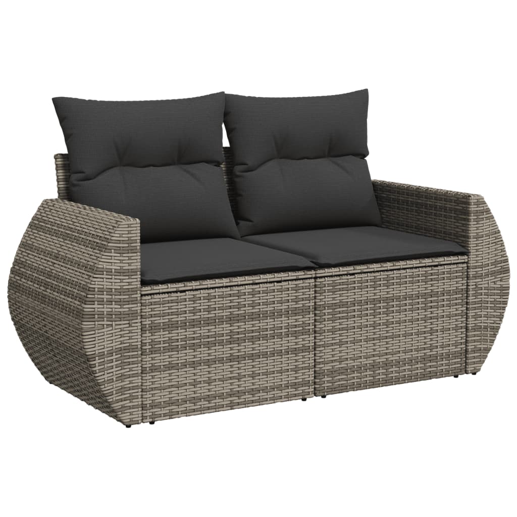 5-Delige Loungeset Met Kussens Poly Rattan Grijs