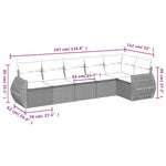 6-Delige Loungeset Met Kussens Poly Rattan Grijs