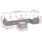 7-Delige Loungeset Met Kussens Poly Rattan Zwart