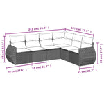 6-Delige Loungeset Met Kussens Poly Rattan Zwart