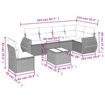 7-Delige Loungeset Met Kussens Poly Rattan Zwart
