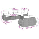 7-Delige Loungeset Met Kussens Poly Rattan Zwart
