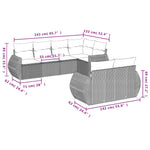 7-Delige Loungeset Met Kussens Poly Rattan Grijs