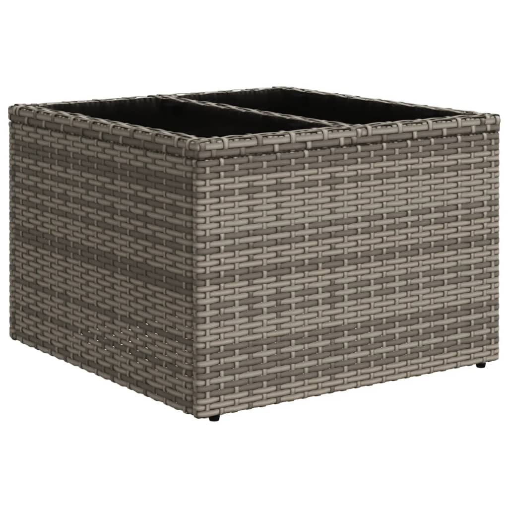 9-Delige Loungeset Met Kussens Poly Rattan Grijs