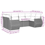 6-Delige Loungeset Met Kussens Poly Rattan Grijs